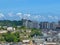 Macao China Guia Hill Lighthouse Aerial View Macau Landscape Sunny Afternoon Coastline Blue Sky Mountain