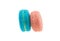 Macaron/Colorful French Macarons on the white background