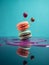 macaron colorful pastel bakery food shot background sweet pastry