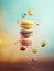 macaron colorful pastel bakery food shot background sweet pastry