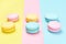 Macaron Sweets On Pastel Background