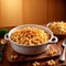 Macaroni and cheese, creamy pasta comfort food home cooking dish