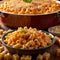 Macaroni and cheese, creamy pasta comfort food home cooking dish