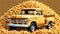 Macaroni cheese dinner pile old yellow pickup parked comedy