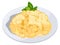 Macaroni cheese dish. Cartoon food plate icon
