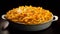 macaroni and cheese in a plate. Selective focus.