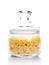 Macaroni in glass container