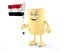 Macaroni pasta with arms, legs, fork and Egyptian flag