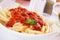 Macaroni pasta with tomato sauce