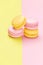 Macarons. Colorful Dessert On Background.