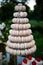 MACARONS. Dessert table for a party Candy bar. Rich thematic wedding candy bar, high variety of sweets