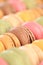 Macarons macaroons colorful cookies portrait format dessert from