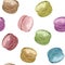 Macarons multicolored sweet watercolor seamless pattern