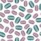 Macarons seamless pattern. Colorful cartoon illustration on white background.