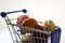 Macarons in a shopping cart