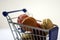 Macarons in a shopping cart