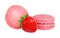 Macarons strawberry  and strawberry isolated