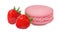 Macarons strawberry  and strawberry isolated