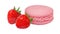 Macarons strawberry  and strawberry isolated