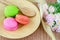 Macaroon, dessert, retro, sweet, background, pile, french, close