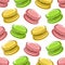 Macaroon pattern background set. Collection icon macaroon. Vector