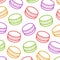 Macaroon pattern background set. Collection icon macaroon. Vector