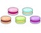 Macaroon set. Macaroon cakes of different colors - vector linear set of sweets. Sweet pastries, cookies