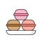Macaroon, sweets and pastry set, filled outline icon