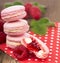 Macaroon on a wooden background