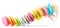 Macaroons in a row with burst of vivid colors isolated on white background. Generative AI illustration panorama