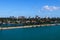 MacArthur Causeway with Palm Island and South Beach Buildings