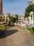 MACAU,CHINA - NOVEMBER 2018: The Saint Michael`s chapel and cemetery in the city center with graves of catholic Macau Portuguese