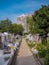 MACAU,CHINA - NOVEMBER 2018: The Saint Michael`s chapel and cemetery with graves of Catholic Macau Portuguese and Chinese