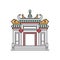 Macau city attractions - pagoda-style arch, sketch vector illustration isolated.