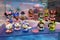 Macau Galaxy Hotel PopMart Pop Up Toy Store Mickey Mouse Donald Duck Scuba Diving Dolls Figures Models Miniature Collectible