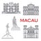 Macau landmark buildings architecture line facades