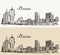 Macau skyline vector illustration hand drawn