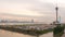 Macau sunset island bus parking tower panorama 4k time lapse china