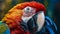 Macaw ara parrot. Generative AI