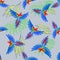 Macaw parrot seamless pattern