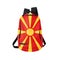 Macedonia flag backpack isolated on white