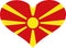 Macedonia flag heart