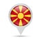 Macedonia Flag Round Pin Vector Icon