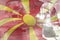 Macedonia science development conceptual background - microscope on flag. Research in biology or pharmacy, 3D illustration of