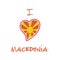 Macedonian flag patriotic t-shirt design.