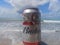 MACEIO, AL, BRAZIL - May 12, 2019: Budweiser cold beer and a beautiful sky and sea behind