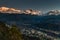 Machapuchare at early morning. A mountain in the Annapurna Himalayas of north central Nepal.