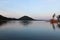 Machas lake in the evening. Czech landscape