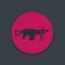 Machine gun icon, automatic firearm, weapon