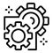 Machine learning gear icon, outline style